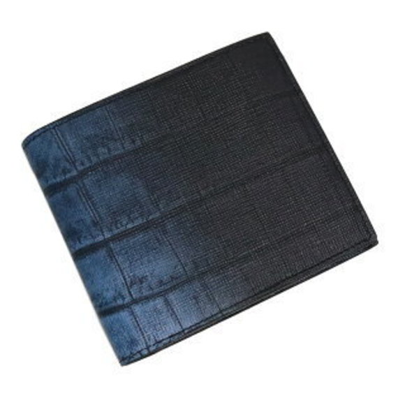 FENDI Crocodile Gradient Bifold Wallet Black Leather - Picture 1 of 9